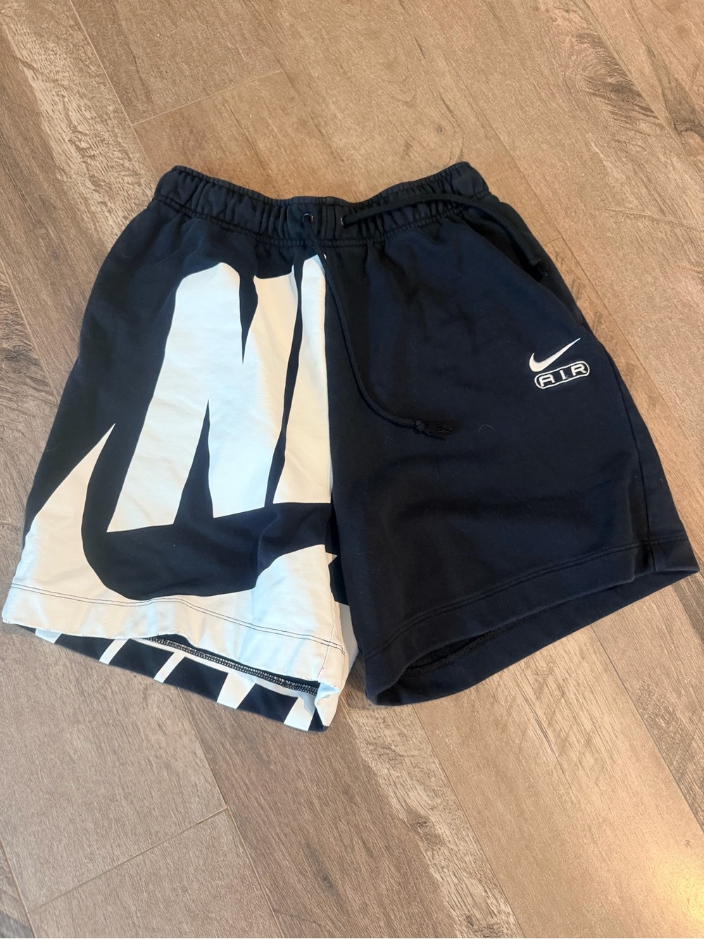 Nike Men’s Black & White Split Logo Athletic Shorts